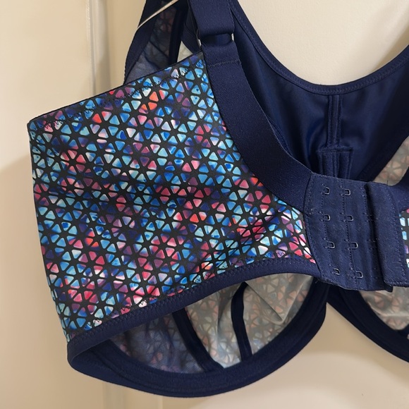 Elomi Energise Sports Bra EL8042 NEW Size 40L Navy Geo Underwire - Picture 9 of 14